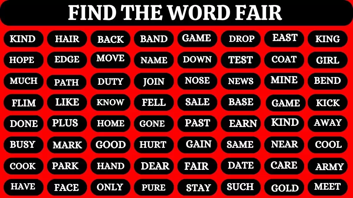 Brain Teaser for Geniuses: Find the Word Fair in 10 Secs
